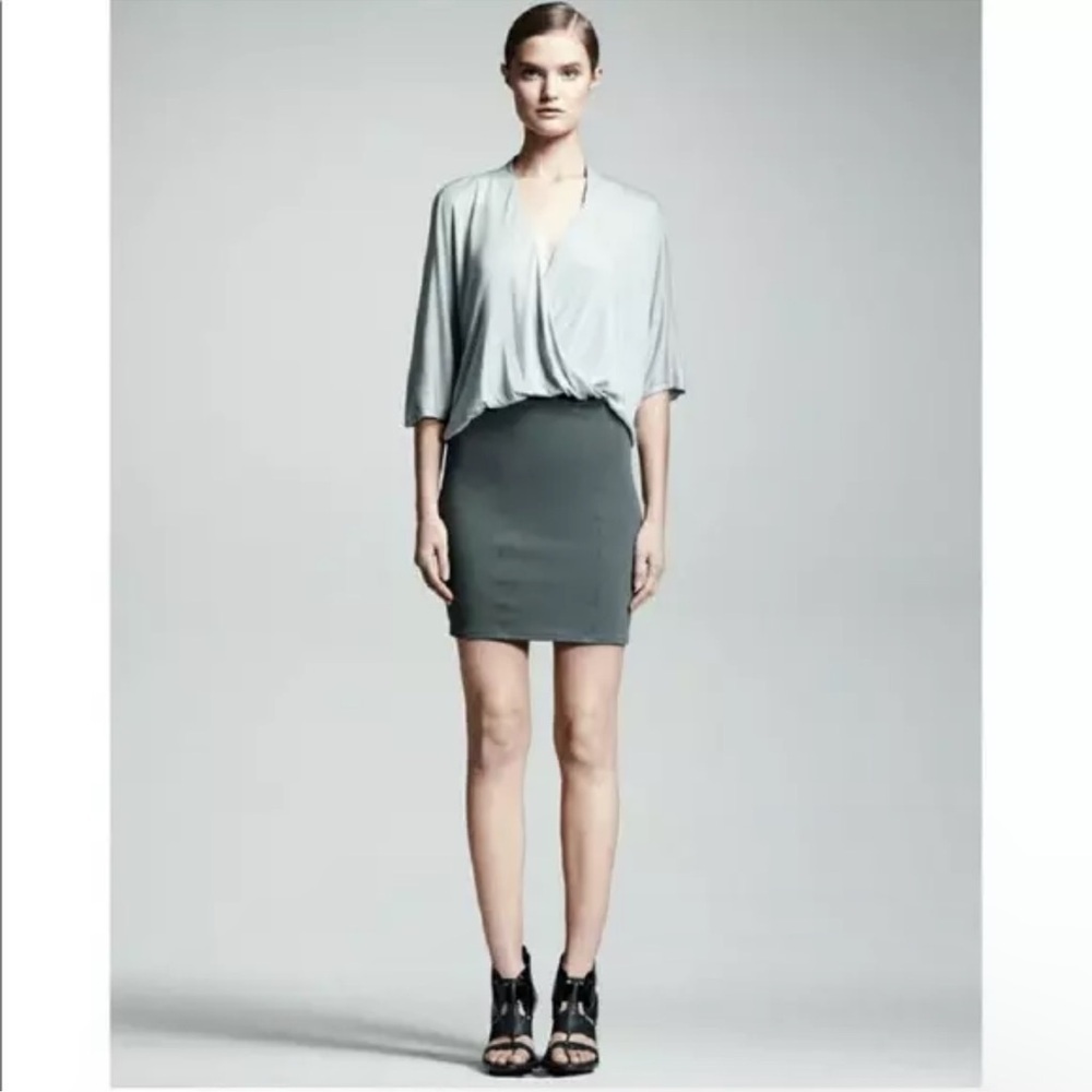 Vtg Y2K Helmut Lang Gala Knit Jersey Mini Dress Women's Gray size small